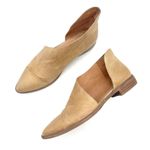 Free People  Royale Cutout Flat Size 39.5 /9 Tan Leather Pointed Toe Boho Western Photo 0