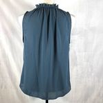 SheIn Steel blue notched neck frill trim blouse top size XL Photo 5
