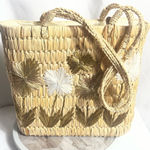 Nine West Straw Woven Tote Bag Floral Raffia Beach Summer Boho Handbag Photo 0