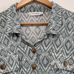 Lucky Brand Short Sleeve Midi Shirt Dress Sz 1X Pockets Rayon Green Garden Party Photo 1