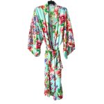 Natori  Star Blossom Belted Robe Private Luxuries Size large Blue Pink Photo 1