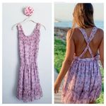 ZARA  Lilac Floral Smoked Criss Cross Back Mini Dress Photo 1