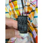 LAFAYETTE 148 NY Multicolored Abstract Print Cotton Tie Front Shirt Women's 8 Orange Photo 4