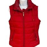 Moschino Red Zip Up Puffer Vest Photo 0