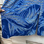 London Times Women's Blue Palm Tropical Halter Jumpsuit/Romper Sz 10 Sleeves Photo 5