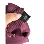 Womens Maroon Ribbed Lace Up Long Sleeve Bodycon Dress sz S Chic Minimalist Purple Photo 3