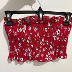 Zaful Floral Tube  Top Red Crop Photo 0