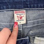 True Religion Dark Blue Wash Turquoise Gemstone Embellished Low Rise Billy Jeans Photo 5