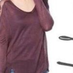 Free People  Gatsby Top Embroidered Mesh Maroon Red Medium Photo 3