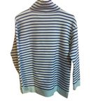 Talbots  textured funnel neck pullover blue stripe sweatshirt NWT Photo 4