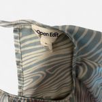 Open Edit  turquoise & white topographic print top - Size Large Photo 3