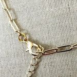 Rhinestone Evil Eye Paper Clip Necklace Gold Photo 5