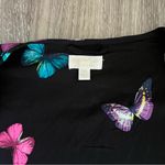 NWOT Butterfly Print Light Weight Robe with Leopard Trim Black Size XS Photo 1