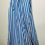 ROSIE ASSOULIN Blue White Striped Wrap Skort Side Slit V Photo 7
