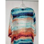 Mix It Women's Shawl Kimono Open Front Swimsuit Cover Up Orange Blue One Size Size undefined Photo 4