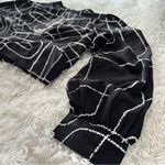 Good Soul Black White Abstract Open Back Tie Blouse High Neck size Medium Photo 11