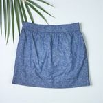 Loft  Linen Blend Pull-On Chambray Pocket Skirt Photo 5