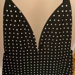 Club L London Black and White BodyConDress Plunge Neckline Sleeveless Size 14 Photo 2