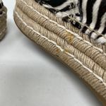 Prada  Zebra Print Calf Hair Espadrilles Slip On Platform Open Toe Shoes 39 9 Photo 7