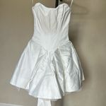 House Of CB HOUSE OF CB 'Noele' White Satin Strapless Bow Mini Gown NWOT Size XS Photo 3