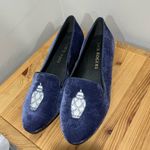 Jack Rogers Rare Midnight Blue Velvet Ginger Jar Vase Loafers Flats Size 7.5 Photo 3