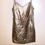 1. State  The Curator Metallic Silver‎ Foil Faux Leather Dress Photo 5
