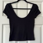H&M Ribbed Scoopneck Cropped Tee - Size S Photo 2