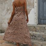 SheIn Dalmatian Beige and Black Patterned Maxi Dress Photo 1