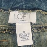 Loft Vintage  Embroidered floral Denim Jean Skirt 100% Cotton Low rise Size 8 Photo 2