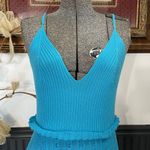 House of Harlow 1960 Peacock Blue Ribbed Knit Mermaid Maxi Dress Photo 3