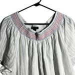 Lane Bryant  White Striped Smocked Neck Top Plus Size 22/24 Photo 1