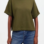 Madewell Sweatshirt Tee olive green cuffed sleeve Fall loungewear streetwear Photo 0