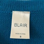 Blair Zip up blue floral embroidered sweater vest. Size S Photo 2