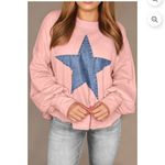 Plus Studded Star Graphic Oversized Pink Top Blouse Blue Star Size 2x Worn Once Photo 12
