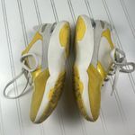 Salvatore Ferragamo Vintage Womenโs Yellow & White Mesh Leather Sneakers Size 6.5 Photo 3