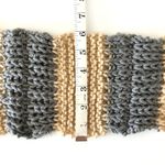 Handmade Gray and Cream Tan Crochet Knit Tassel Scarf Photo 3