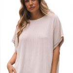 NEW Oversized Short Batwing Sleeve Ribbed Tunic Leng Top Size Small Photo 4