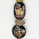 Handmade Painted Golden Monkey Beaded Keychain Hand Crafted Artisan Gold Photo 1