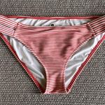 Shade & Shore Coral and White Striped Bikini Bottom Size Medium Photo 5