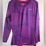 Nike  Pro Dri-FIT XL Pink and Purple V-Neck Long Sleeved Athletic Top Photo 5