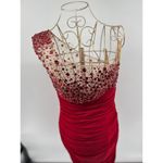 Jovani JVN98255 One Shoulder Red Ruched Short Dress Size 4 Homecoming Pageant Photo 7