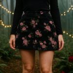 Wild Fable NEW  Rose Printed Corduroy Mini Skirt Festival Fairygoth Juniors 2 Photo 0