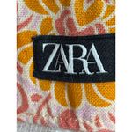 ZARA  Orange Multicolor Floral Linen High Rise Mini Flare A-Line Skort Skirt Sz L Photo 3