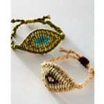 Free People Camp Braided Bracelet Green Gold NWT Macrame Beach Bohemian Hippie Photo 4