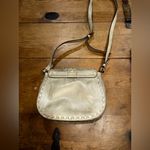 Ralph Lauren Gold Textured Leather Crossbody Bag with Tassel Detail — Boho Saddle Style Photo 12