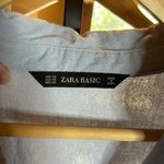 ZARA  Basic Casual 100% Cotton Light Blue Shirt Jumpsuit Romper Size XS Photo 6