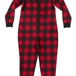 Pottery Barn Teen Buffalo Check Pajamas Onesie Size Small Christmas Black Photo 0