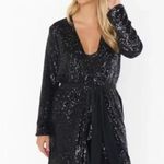Show Me Your Mumu Encore Kimono Black Midnight Glitz Sequins Wrap Dress NWT XS Photo 0