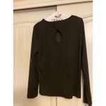 Skies Are Blue  Black Polyester Blouse Long Sleeves Lace Inlay Front Medium Photo 1