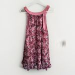 Elle Vintage Y2K  Dress Sleep Floral Sleeveless Ruffle‎ Clueless Sheer Pink L Photo 4